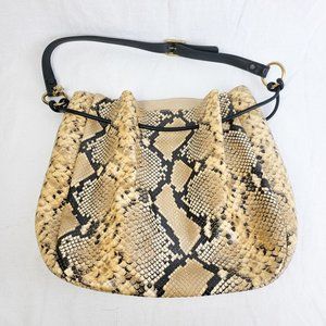 Tory Burch 151 Mercer Exotic Hobo Snakeskin Leather Handbag Excellent Condition